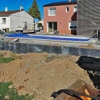 Aménagement d'une terrasse de piscine aux Achards, Vendée