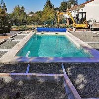Aménagement d'une terrasse de piscine aux Achards, Vendée